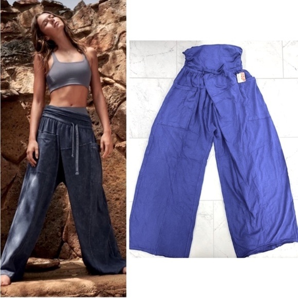 Free People Pants - Free People Hot Shot Sport Pants In Indigo Blue